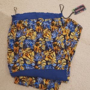 Womens monstera print jumpsuit